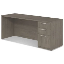 Alera 72 in. x 24 in. x 29 in. Seville Series Credenza with Right Pedestal - Walnut