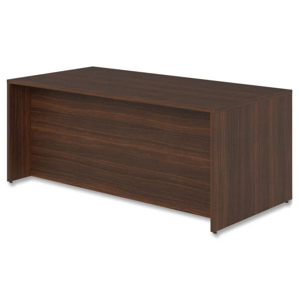 Alera 72 in. x 36 in. x 29 in. Seville Series Single Left Pedestal Desk - Mahogany