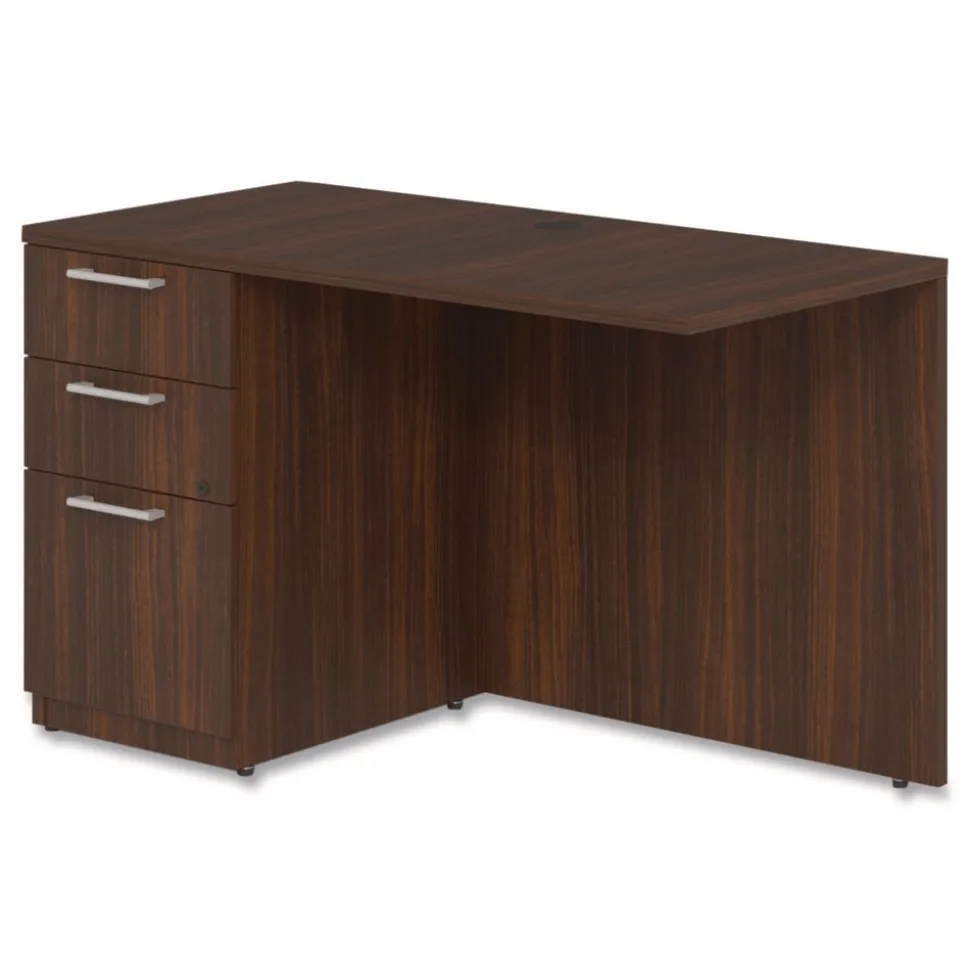 Alera 48 in. x 24 in. x 29 in. Seville Series Left Desk Return with Pedestal - Mahogany