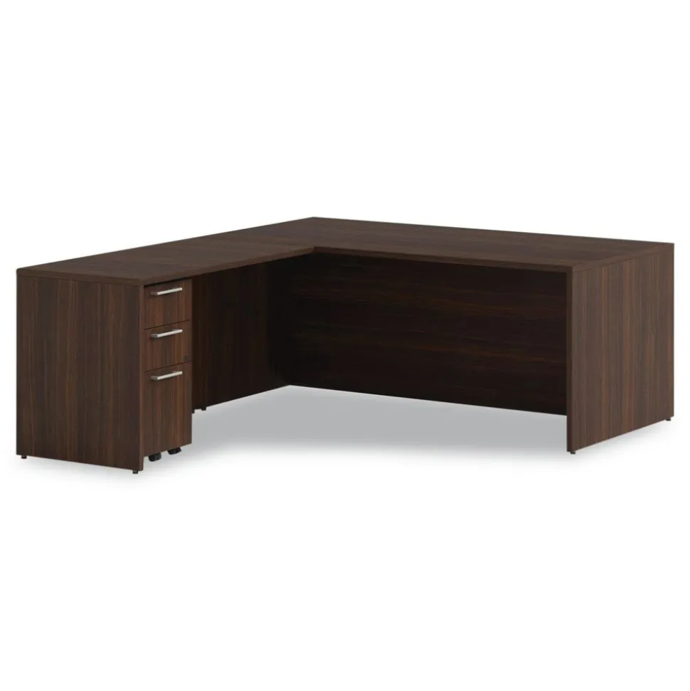 Alera 48 in. x 24 in. x 29 in. Seville Series Reversible Return Shell - Mahogany