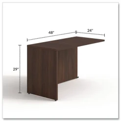 Alera 48 in. x 24 in. x 29 in. Seville Series Reversible Return Shell - Mahogany