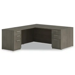 Alera 72 in. x 36 in. x 29 in. Seville Series Single Right Pedestal Desk - Walnut