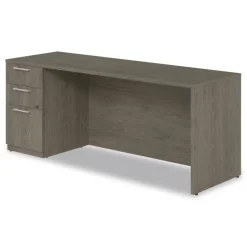 Alera 72 in. x 24 in. x 29 in. Seville Series Credenza with Left Pedestal - Walnut