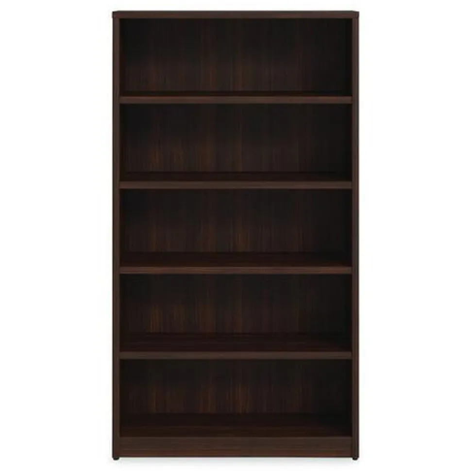 Alera 36 in. x 14 in. x 65 in. 5-Shelf Seville Bookcase - Mahogany