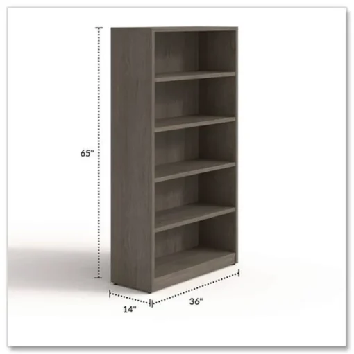 Alera 36 in. x 14 in. x 65 in. 5-Shelf Seville Bookcase - Walnut