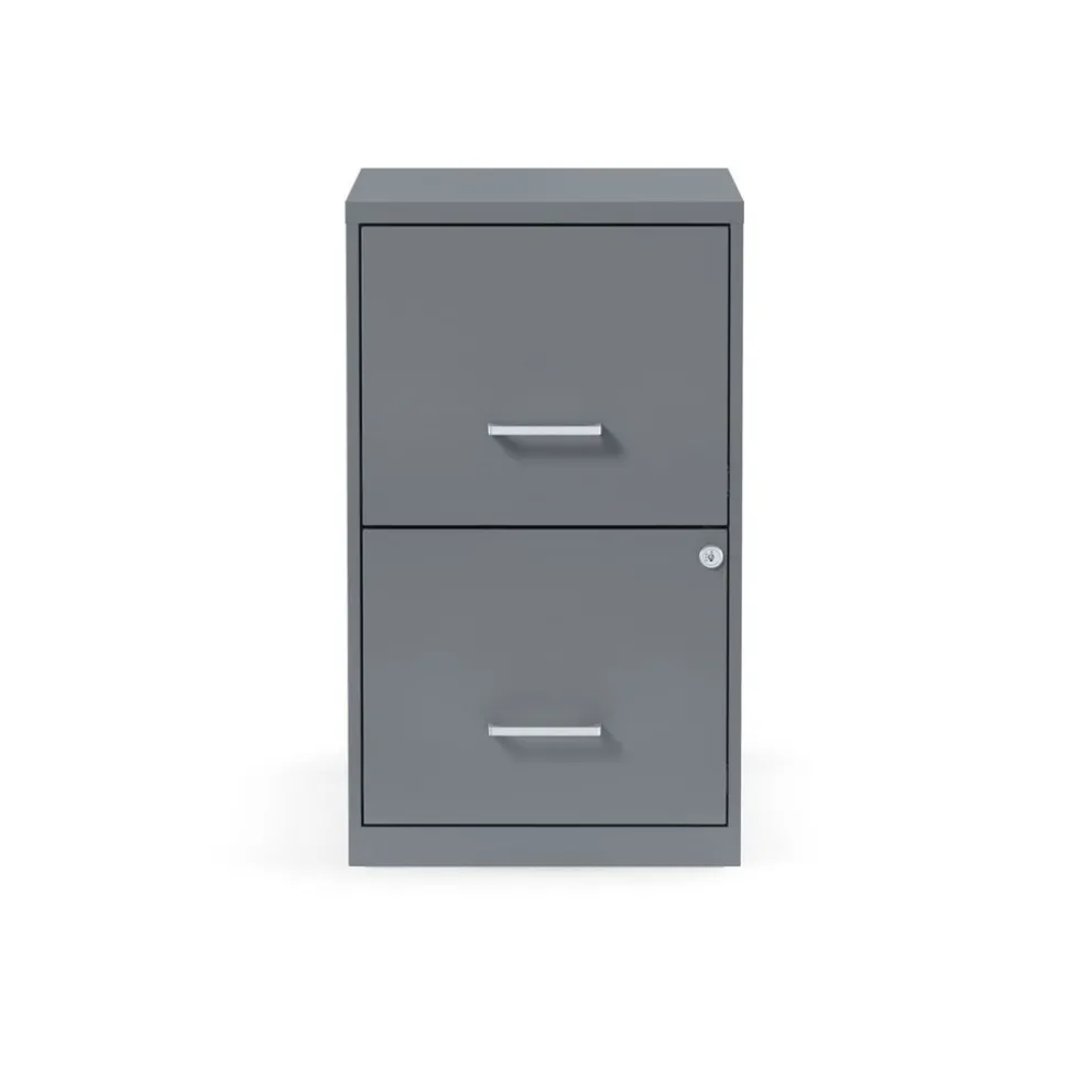 Alera 14 in. x 18 in. x 24.1 in. Soho 2-Drawer Vertical Letter File Cabinet - Charcoal