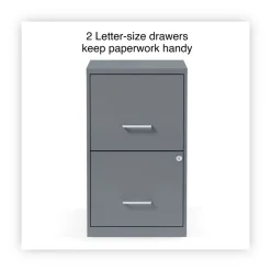 Alera 14 in. x 18 in. x 24.1 in. Soho 2-Drawer Vertical Letter File Cabinet - Charcoal