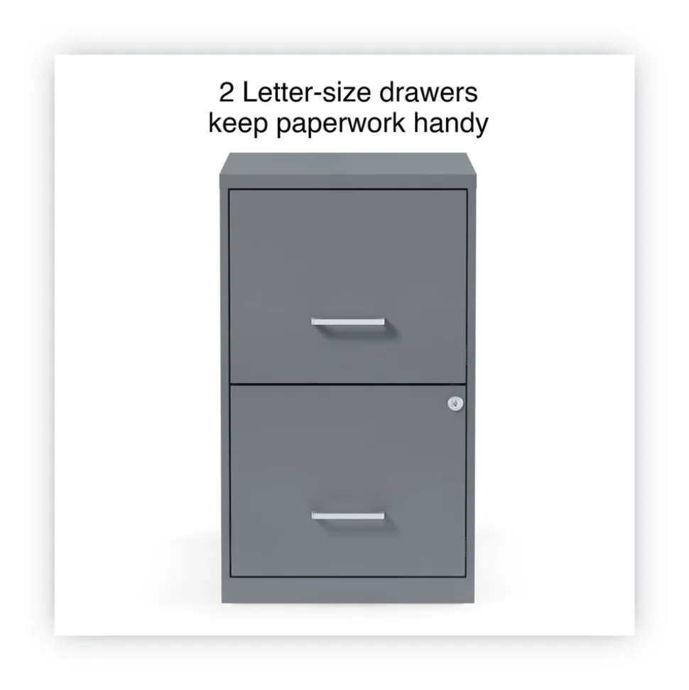 Alera 14 in. x 18 in. x 24.1 in. Soho 2-Drawer Vertical Letter File Cabinet - Charcoal