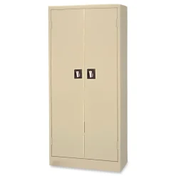 Alera 30 in. x 15 in. x 66 in. Space Saver 4-Shelf Storage Cabinet - Putty