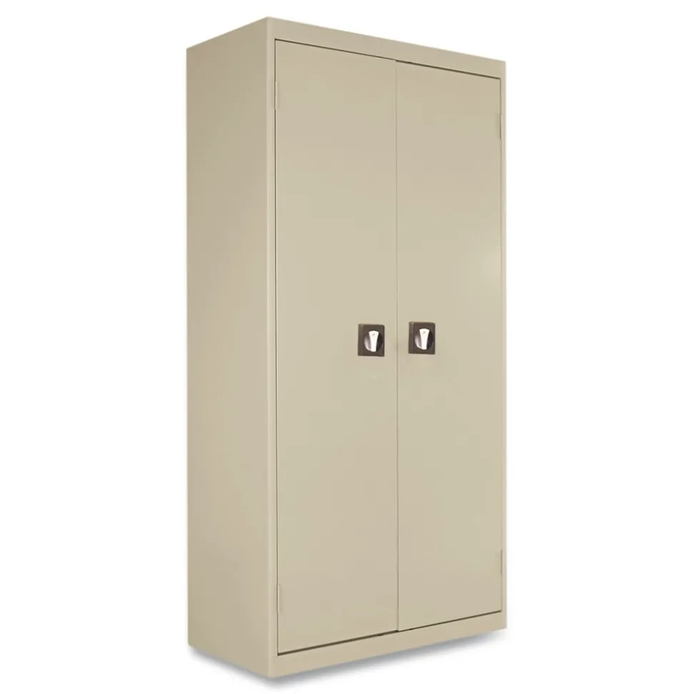 Alera 30 in. x 15 in. x 66 in. Space Saver 4-Shelf Storage Cabinet - Putty