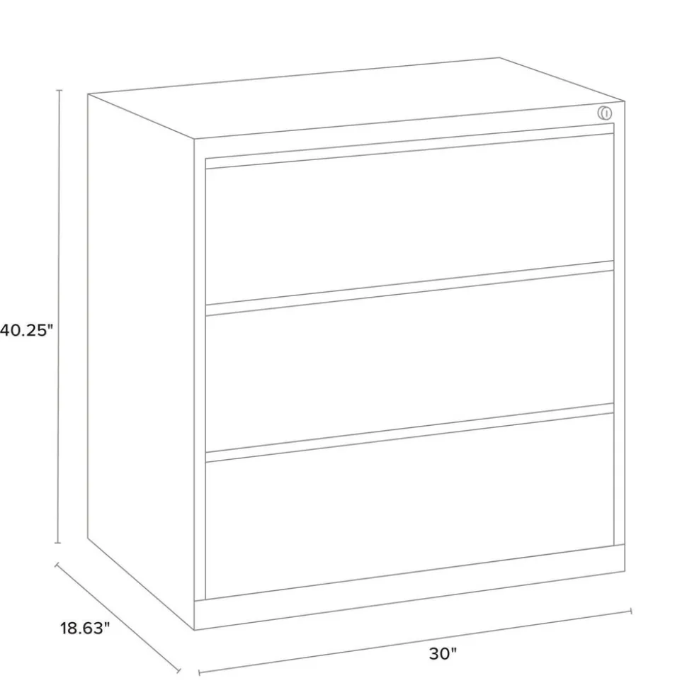 Alera 30 in. x 18.62 in. x 40.25 in. Three Legal/Letter-Size File Drawers Lateral File Cabinet - Light Gray