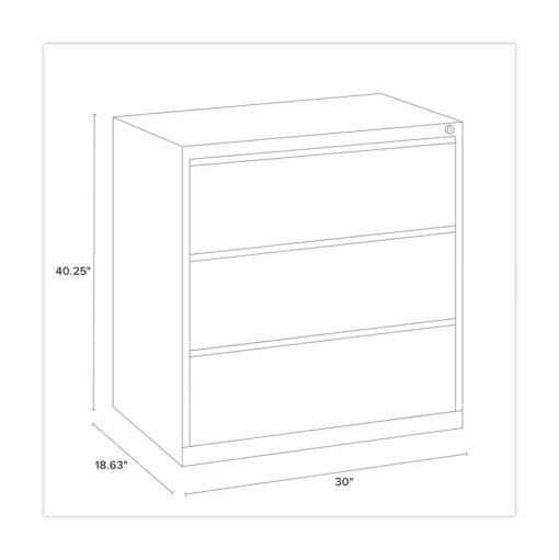 Alera 30 in. x 18.62 in. x 40.25 in. Three Legal/Letter/A4-Size File Drawers Lateral File Cabinet - Putty