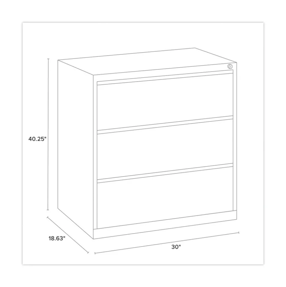 Alera 30 in. x 18.62 in. x 40.25 in. Three Legal/Letter/A4-Size File Drawers Lateral File Cabinet - Putty