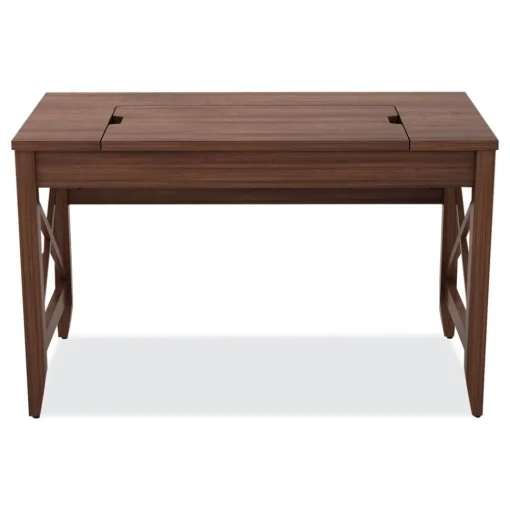 Alera 47.25 in. x 23.63 in. x 29.5 in. to 43.75 in. Sit-to-Stand Table Desk - Modern Walnut