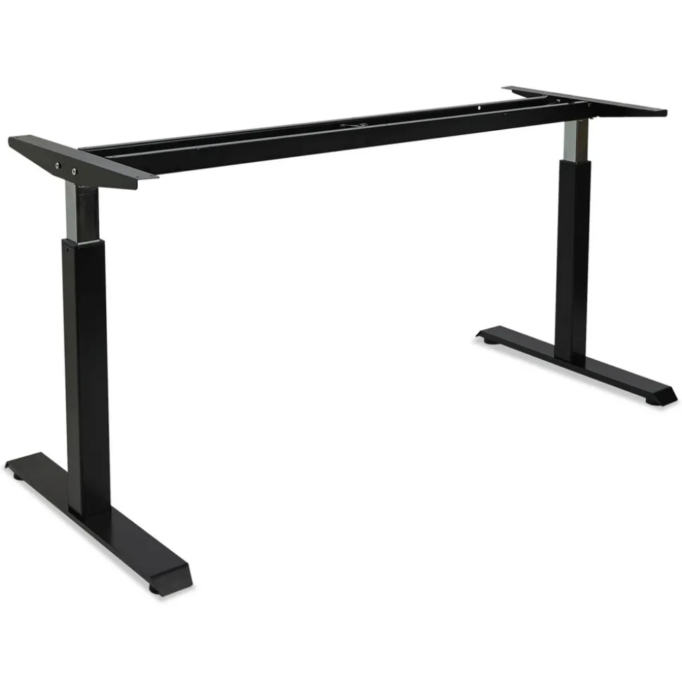 Alera 59.06 in. x 28.35 in. x 26.18 in. to 39.57 in. AdaptivErgo Sit-Stand Pneumatic Height-Adjustable Table Base - Black