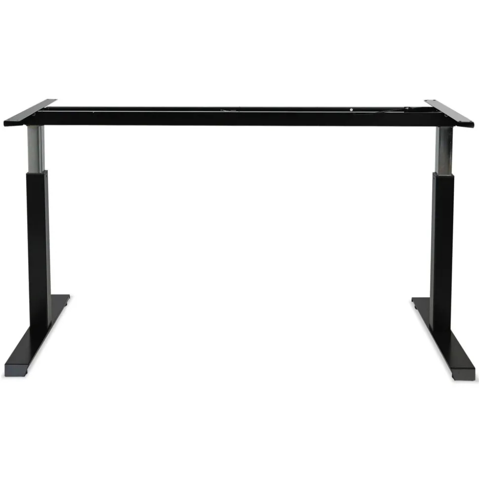 Alera 59.06 in. x 28.35 in. x 26.18 in. to 39.57 in. AdaptivErgo Sit-Stand Pneumatic Height-Adjustable Table Base - Black