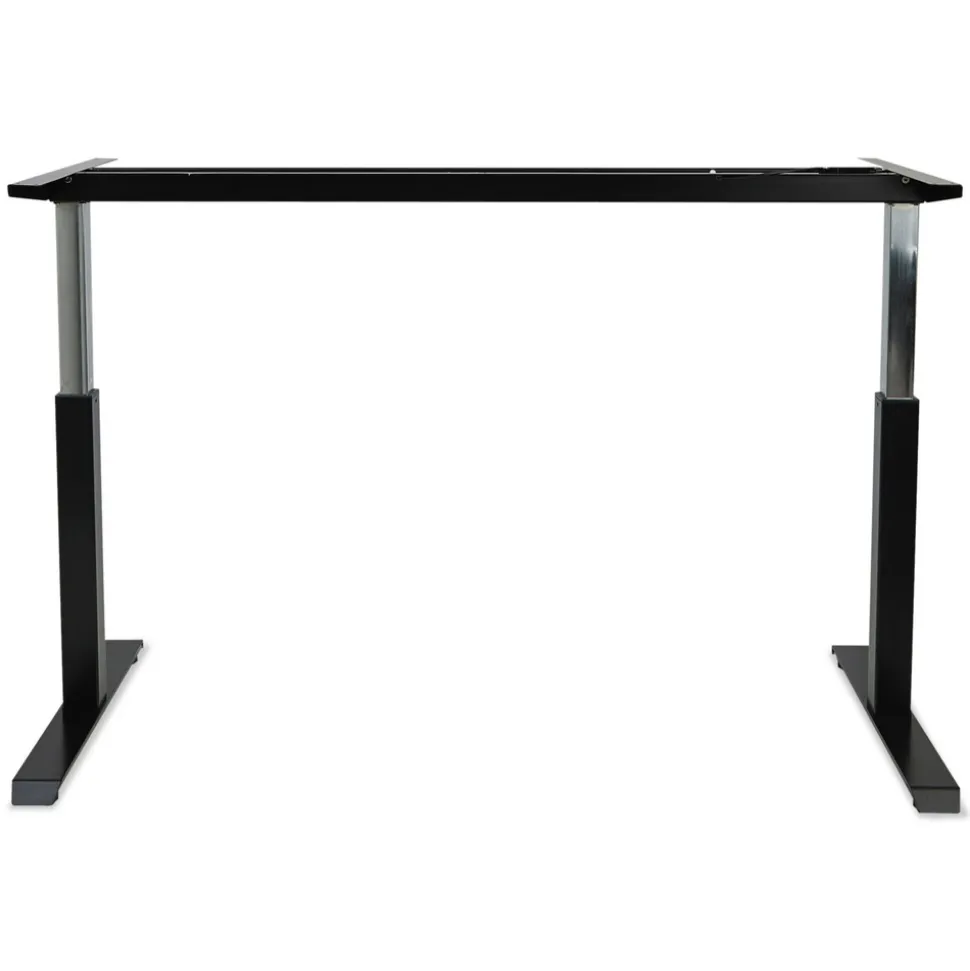 Alera 59.06 in. x 28.35 in. x 26.18 in. to 39.57 in. AdaptivErgo Sit-Stand Pneumatic Height-Adjustable Table Base - Black