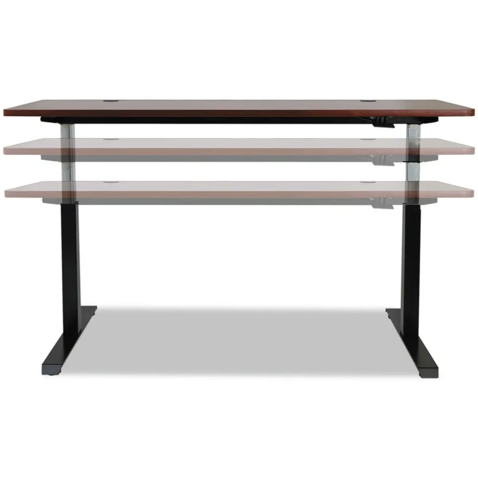 Alera 59.06 in. x 28.35 in. x 26.18 in. to 39.57 in. AdaptivErgo Sit-Stand Pneumatic Height-Adjustable Table Base - Black