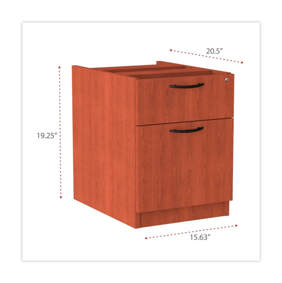 Alera 15.63 in. x 20.5 in. x 19.25 in. Valencia Series 2-Drawer Hanging File Pedestal - Cherry