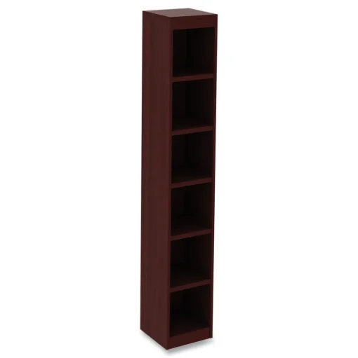 Alera 11.81 in. x 11.81 in. x 71.73 in. Valencia Series 6 Shelf Narrow Profile Bookcase - Mahogany
