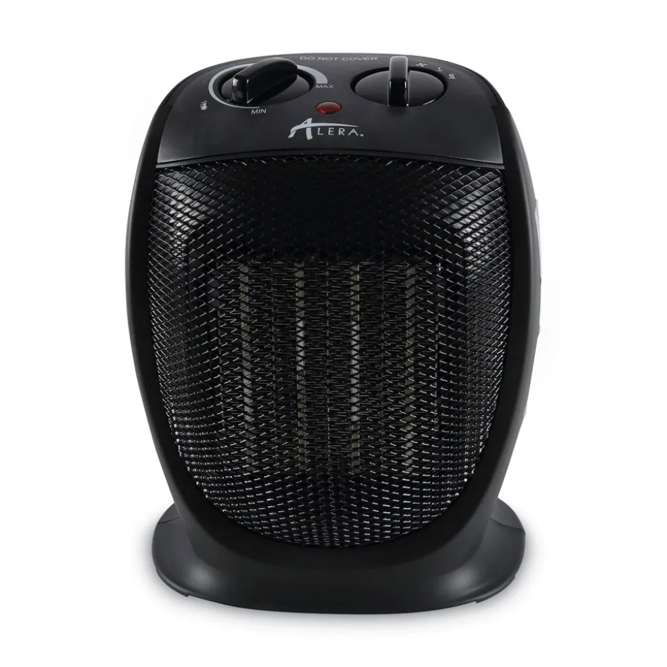 Alera 1500 W 7.12 in. x 5.87 in. x 8.75 in. Ceramic Heater - Black