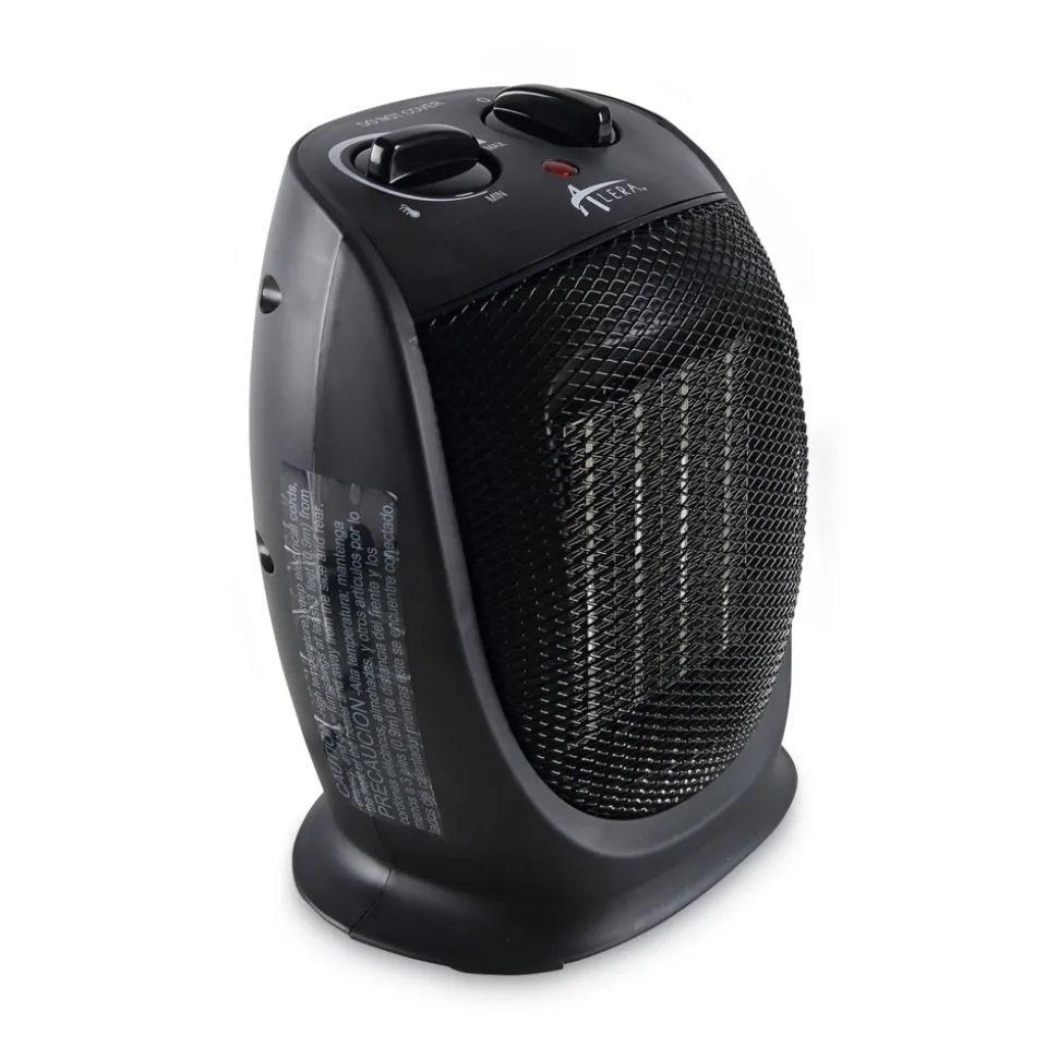 Alera 1500 W 7.12 in. x 5.87 in. x 8.75 in. Ceramic Heater - Black
