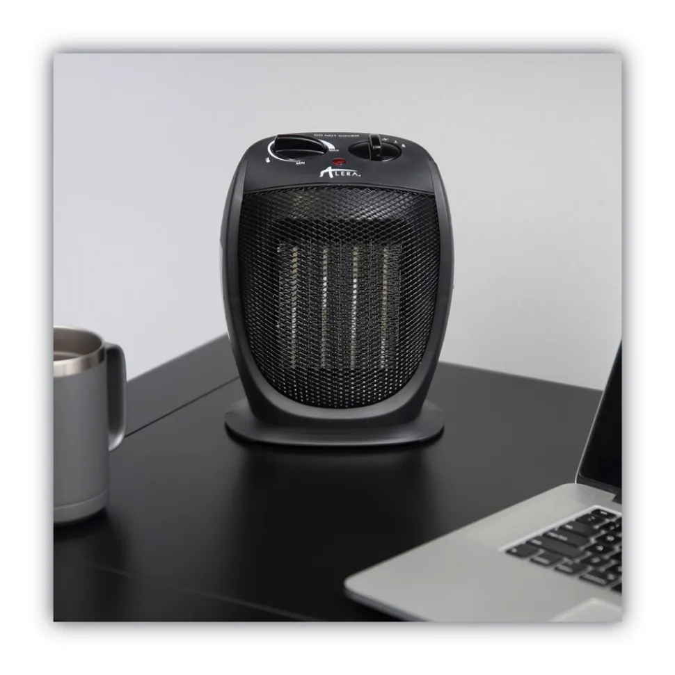 Alera 1500 W 7.12 in. x 5.87 in. x 8.75 in. Ceramic Heater - Black