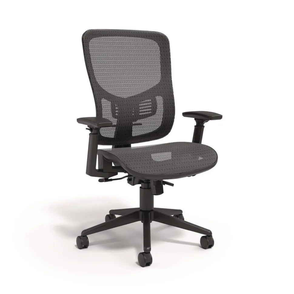 Alera ALEHL42BME18 Hollins Ergonomic Mesh Swivel Task Chair Supports Up to 275lb 18.57 to 22.54 Seat Height Black Seat/Back Black Base