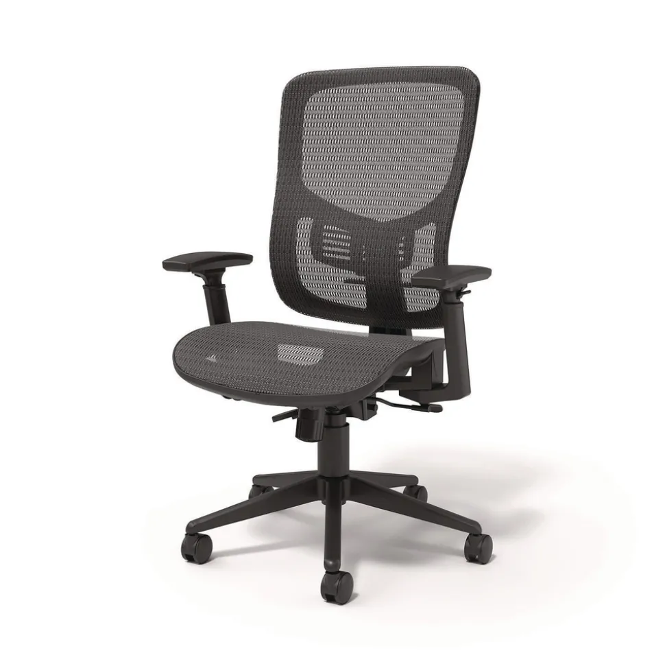 Alera ALEHL42BME18 Hollins Ergonomic Mesh Swivel Task Chair Supports Up to 275lb 18.57 to 22.54 Seat Height Black Seat/Back Black Base
