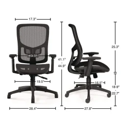 Alera ALEHL42BME18 Hollins Ergonomic Mesh Swivel Task Chair Supports Up to 275lb 18.57 to 22.54 Seat Height Black Seat/Back Black Base