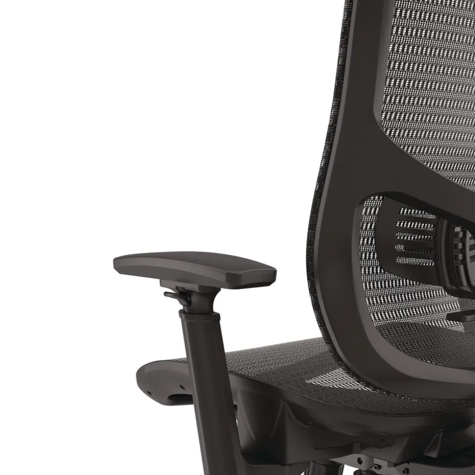 Alera ALEHL42BME18 Hollins Ergonomic Mesh Swivel Task Chair Supports Up to 275lb 18.57 to 22.54 Seat Height Black Seat/Back Black Base