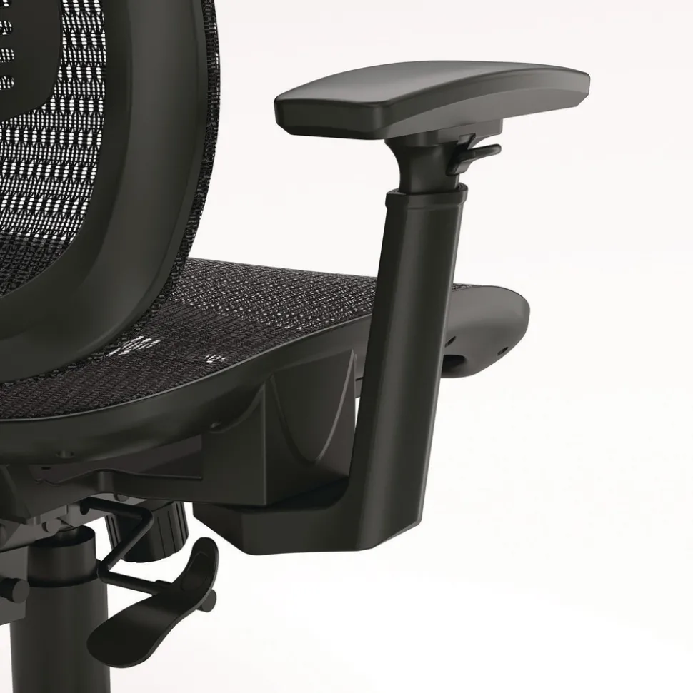Alera ALEHL42BME18 Hollins Ergonomic Mesh Swivel Task Chair Supports Up to 275lb 18.57 to 22.54 Seat Height Black Seat/Back Black Base