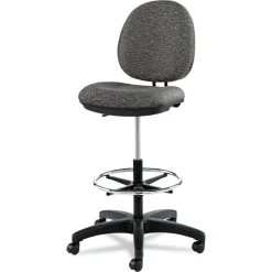 Alera Alera Interval Series Swivel Task Stool, Tone-On-Tone Fabric, Graphite Gray
