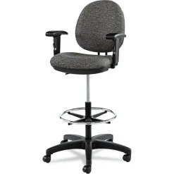 Alera Alera Interval Series Swivel Task Stool, Tone-On-Tone Fabric, Graphite Gray