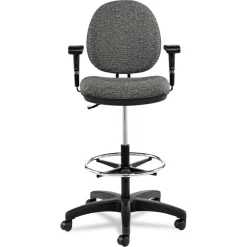 Alera Alera Interval Series Swivel Task Stool, Tone-On-Tone Fabric, Graphite Gray