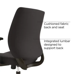 Alera ALEWX4217 17.13 in. to 20.83 in. Seat Height Supports Up to 275 lbs. Wessex Ergonomic Fabric Task Chair - Black