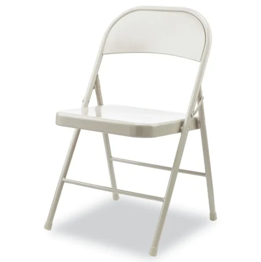 Alera Armless Steel Folding Chair Supports Up to 275 lbs. - Taupe (4/Carton)