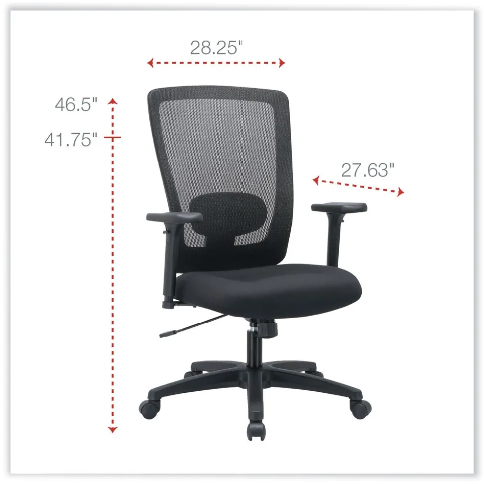 Alera Envy Series Mesh High-Back 250 lbs. Capacity Multifunction Chair - Black