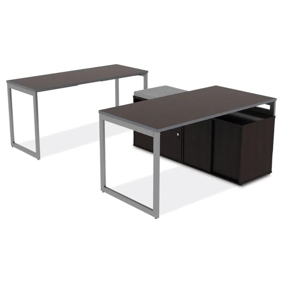 Alera Open Office Desk Series 29.5 x 19.13 x 22.88 Legal/Letter Low File 2-Drawer Cabinet Credenza - Espresso