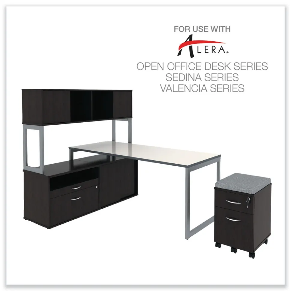 Alera Open Office Desk Series 29.5 x 19.13 x 22.88 Legal/Letter Low File 2-Drawer Cabinet Credenza - Espresso