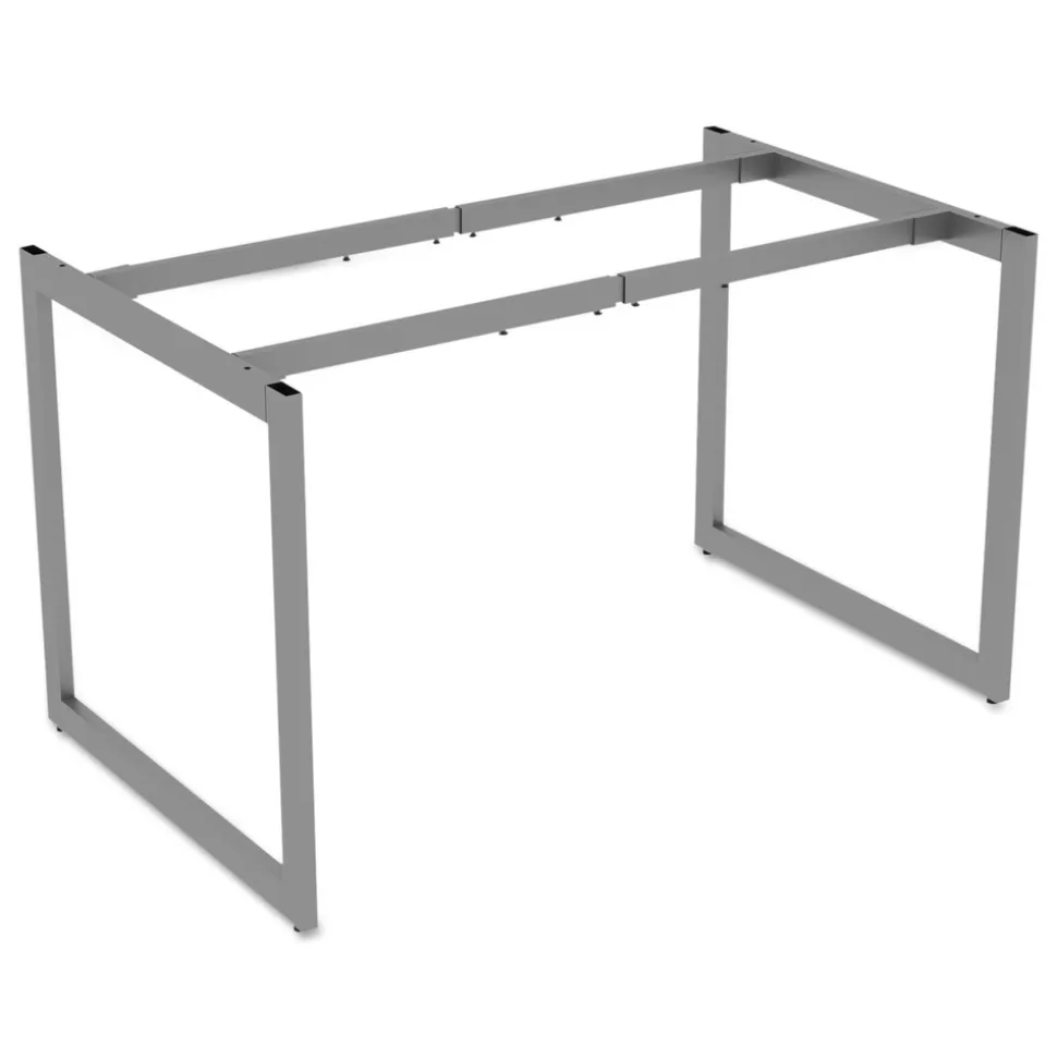 Alera Open Office Desk Series 47.25 to 70.78w x 29.5d x 28.5h Adjustable O-Leg Desk Base - Silver