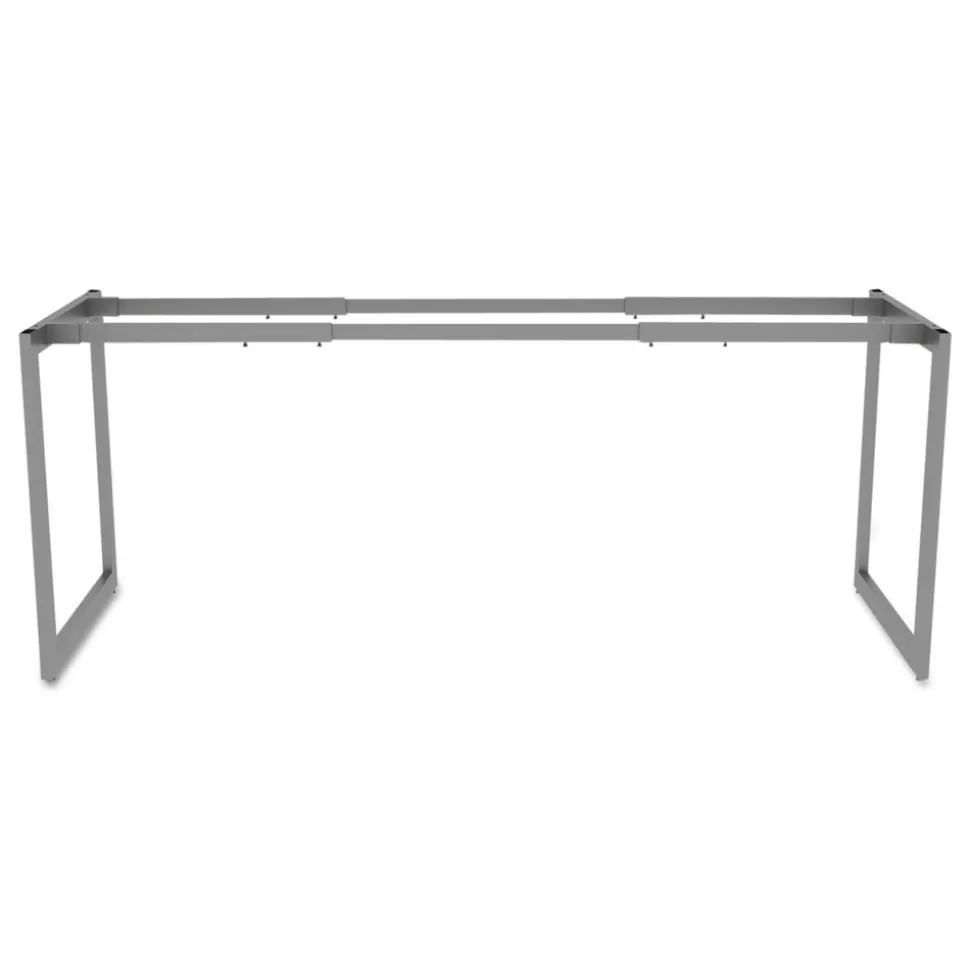 Alera Open Office Desk Series 47.25 to 70.78w x 23.63d x 28.5h Adjustable O-Leg Desk Base - Silver