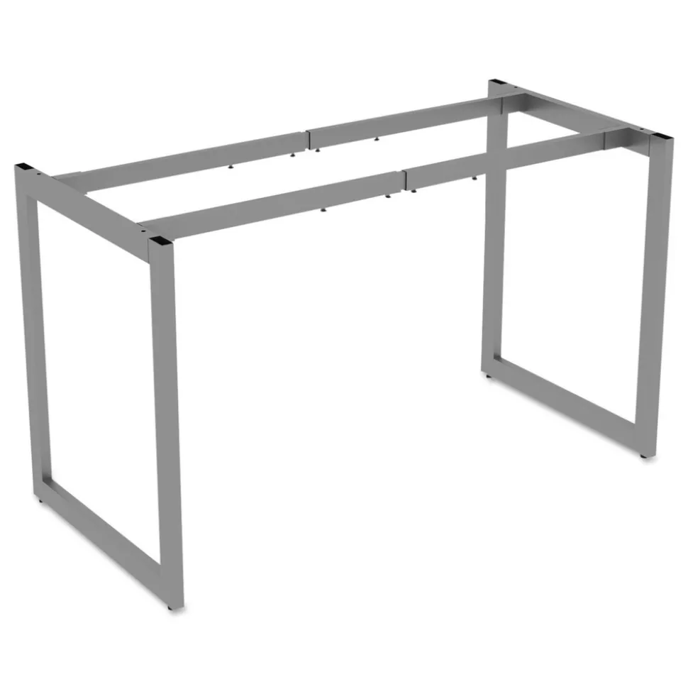 Alera Open Office Desk Series 47.25 to 70.78w x 23.63d x 28.5h Adjustable O-Leg Desk Base - Silver