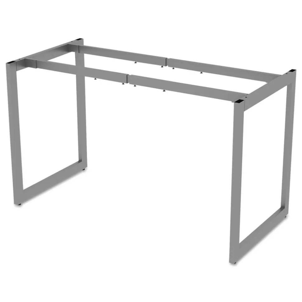 Alera Open Office Desk Series 47.25 to 70.78w x 23.63d x 28.5h Adjustable O-Leg Desk Base - Silver