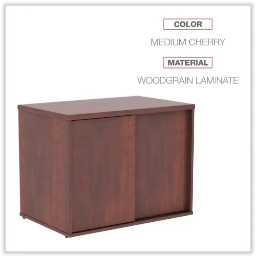 Alera Open Office Desk Series 29.5w x 19.13d x 22.78h Low Storage Cabinet Credenza - Medium Cherry
