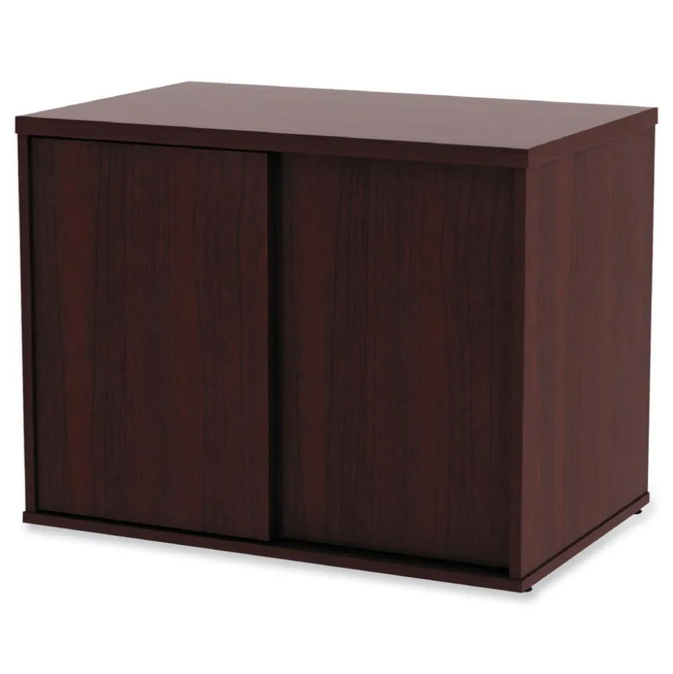 Alera Open Office Desk Series 29.5w x 19.13d x 22.78h Low Storage Cabinet Credenza - Mahogany