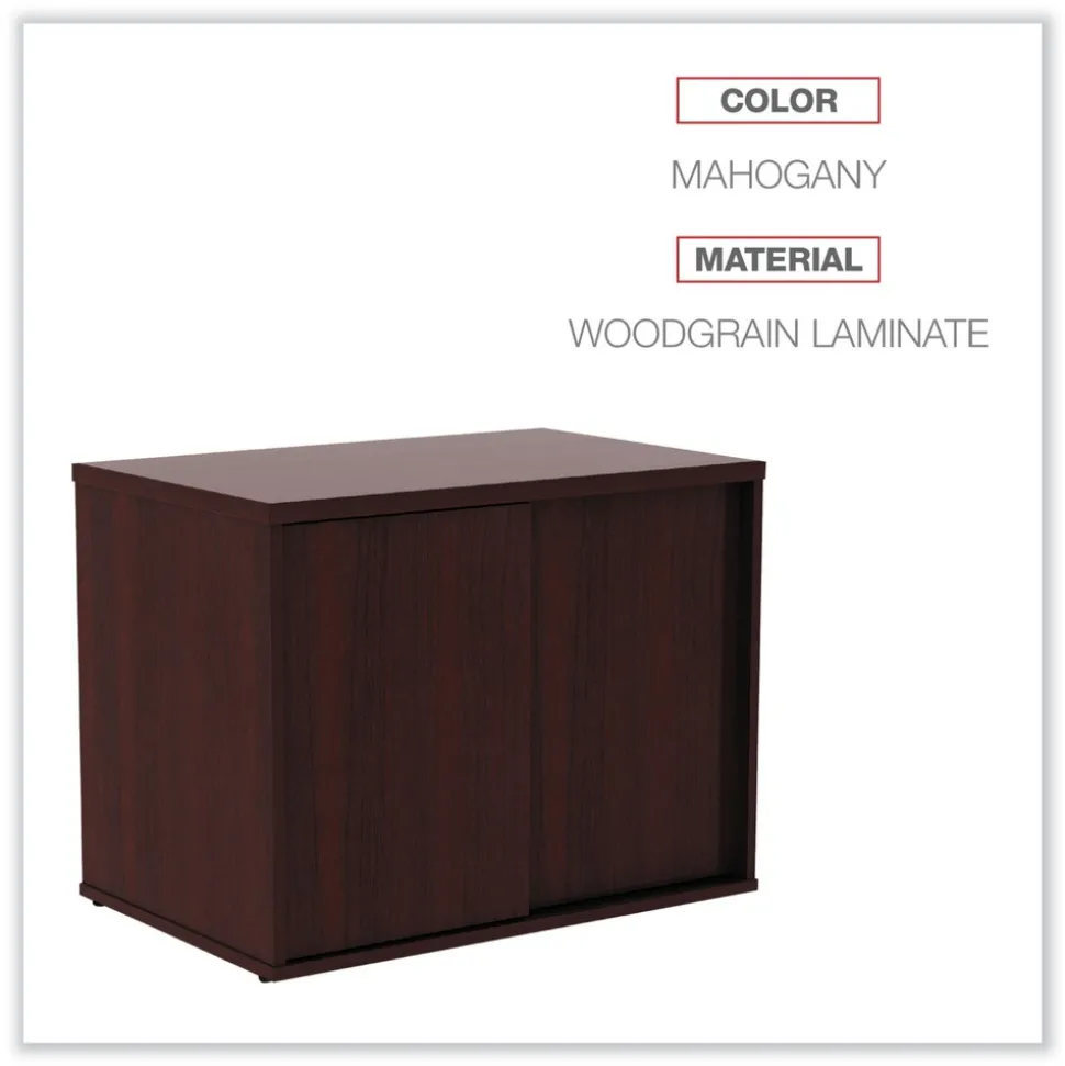 Alera Open Office Desk Series 29.5w x 19.13d x 22.78h Low Storage Cabinet Credenza - Mahogany