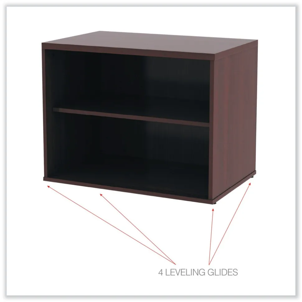 Alera Open Office Desk Series 29.5w x 19.13d x 22.78h Low Storage Cabinet Credenza - Mahogany
