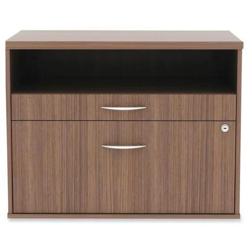 Alera Open Office Series 29.5 in. x 19.13 in. x 22.88 in. 2-Drawer Low File Cabinet Credenza - Walnut