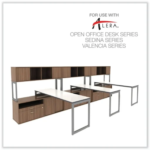 Alera Open Office Series 29.5 in. x 19.13 in. x 22.88 in. 2-Drawer Low File Cabinet Credenza - Walnut